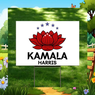 Red Lotus Kamala Harris Yard Sign