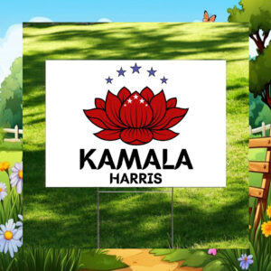 Red Lotus Kamala Harris Yard Sign