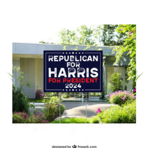 Republican For Harris For President 2024 Election Yard Sign