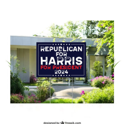 Republican For Harris For President 2024 Election Yard Sign
