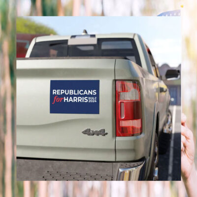 Republicans For Harris Walz 2024 Car Magnet