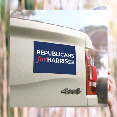 Republicans For Harris Walz 2024 Car Magnet