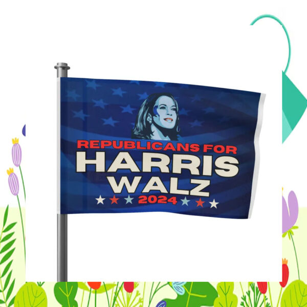 Republicans For Harris Walz 2024 Election Flag