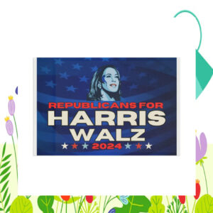 Republicans For Harris Walz 2024 Election Flag
