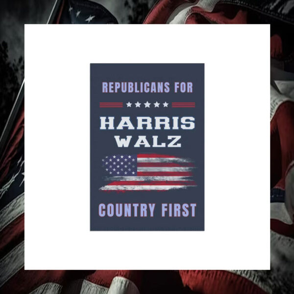 Republicans For Harris Walz Country First Flag