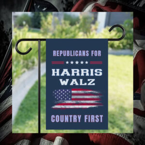 Republicans For Harris Walz Country First Flag