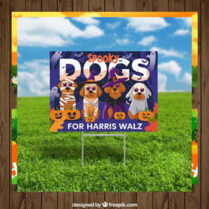 Spooky Dogs For Harris Walz Halloween Yard Sign