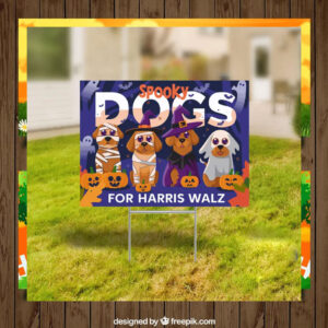 Spooky Dogs For Harris Walz Halloween Yard Sign