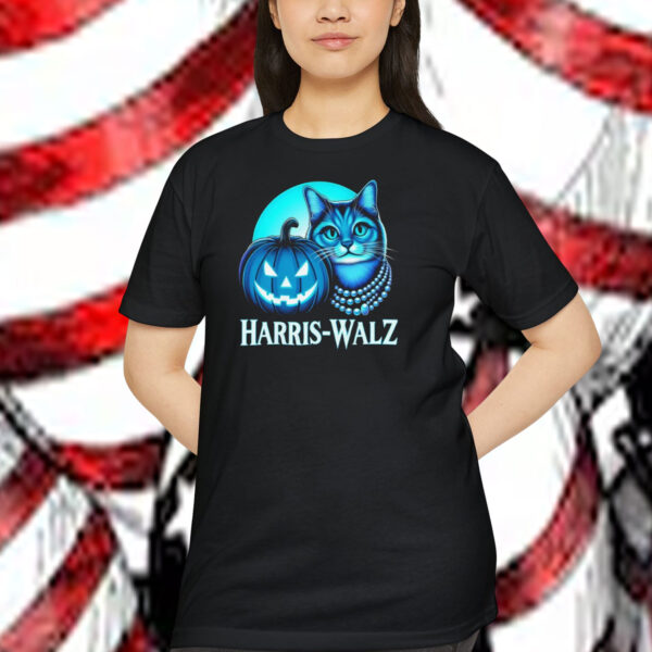 Spooky Halloween Pumpkin And Cat Harris Walz Shirt