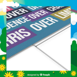 Strength Over Fear Unity Over Division Confidence Over Chaos Harris Over Limits Yard Sign