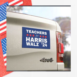 Teachers For Harris Walz Car Magnet