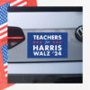 Teachers For Harris Walz Car Magnet