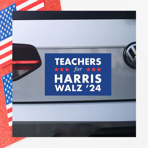 Teachers For Harris Walz Car Magnet