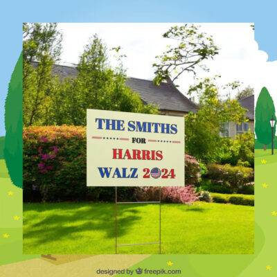 The Smiths For Harris Walz 2024 Yard Sign