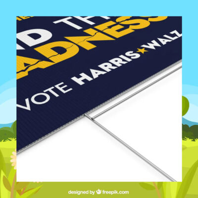 Together, We Can End This Madness Vote Harris Walz Plastic Yard Sign
