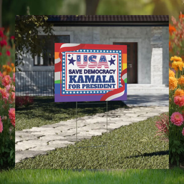 USA Save Democracy Kamala For President Yard Signs
