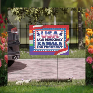 USA Save Democracy Kamala For President Yard Signs