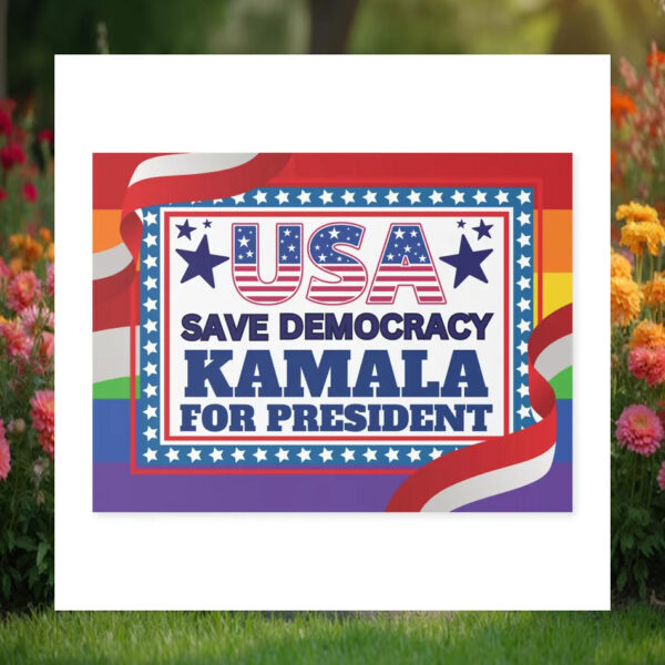 USA Save Democracy Kamala For President Yard Signs