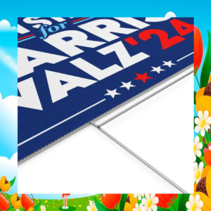 Union Strong For Harris Walz 24 Plastic Yard Sign