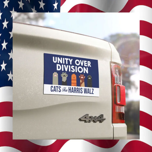 Unity Over Division Cats For Harris Walz Car Magnet