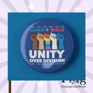 Unity Over Division Harris Walz 2024 Pin Button