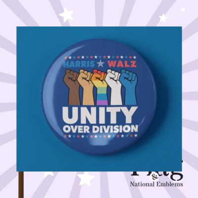 Unity Over Division Harris Walz 2024 Pin Button
