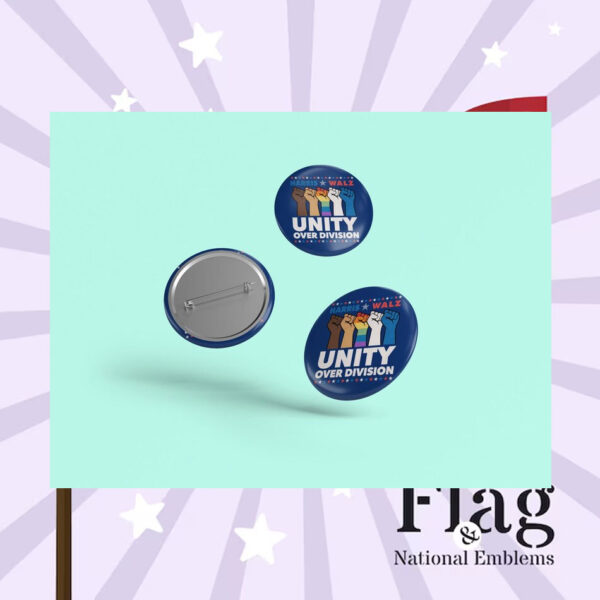 Unity Over Division Harris Walz 2024 Pin Button