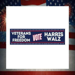 Veterans For Freedom Vote Harris Walz Sticker