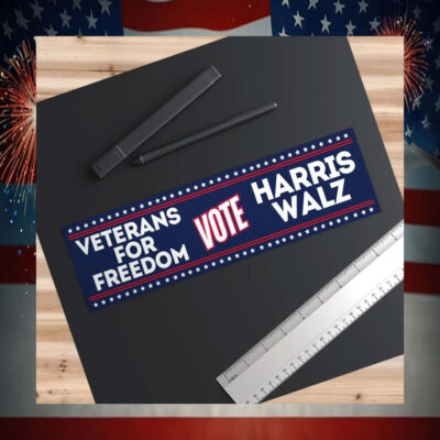 Veterans For Freedom Vote Harris Walz Sticker