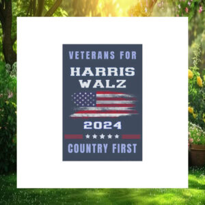Veterans For Harris Walz 2024 Country First Flag