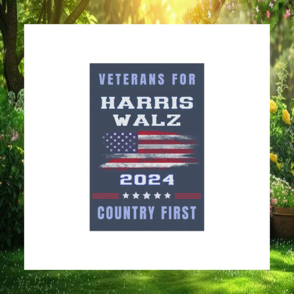 Veterans For Harris Walz 2024 Country First Flag
