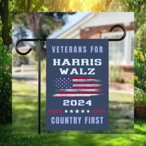 Veterans For Harris Walz 2024 Country First Flag