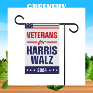 Veterans For Harris Walz 2024 Election Garden Flag