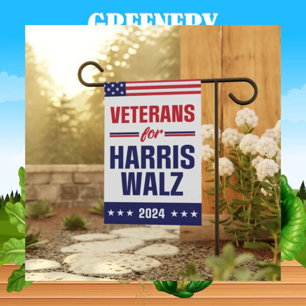 Veterans For Harris Walz 2024 Election Garden Flag