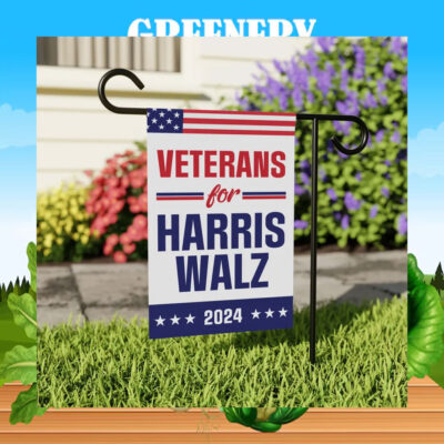 Veterans For Harris Walz 2024 Election Garden Flag