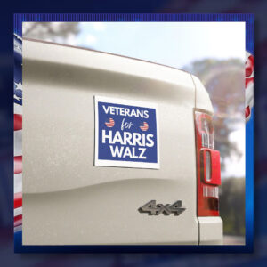 Veterans For Harris Walz 2024 President Car Magnet