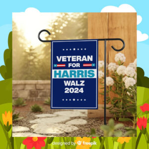 Veterans For Harris Walz 24 Garden Flags