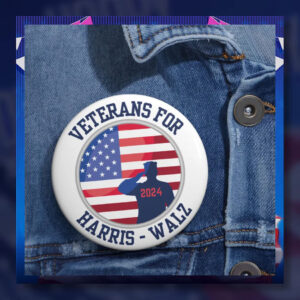 Veterans For Harris - Walz Button