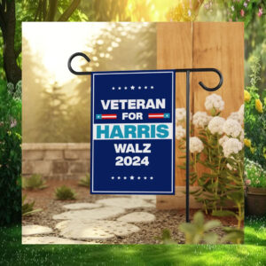 Veterans For Harris Walz Garden Flag