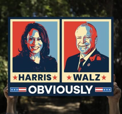 Vintage Harris Walz 2024 Obviously Yard Sign