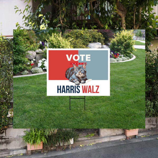 Vote Childless Cat Harris Walz Political Yard Sign