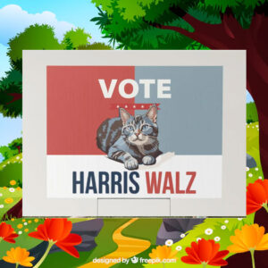 Vote Childless Cat Harris Walz Yard Sign
