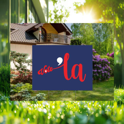 Vote Comma La Harris 2024 Yard Sign