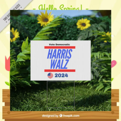 Vote Democratic Harris Walz 2024 Yard Sign