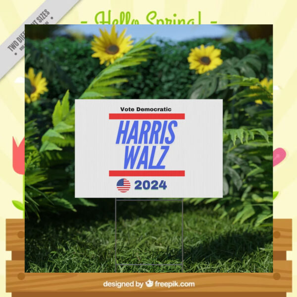 Vote Democratic Harris Walz 2024 Yard Sign