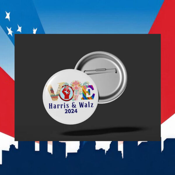 Vote Harris & Walz 2024 Button