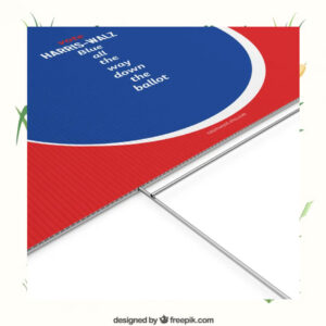 Vote Harris-Walz Blue All The Way Down The Ballot 2024 Yard Sign