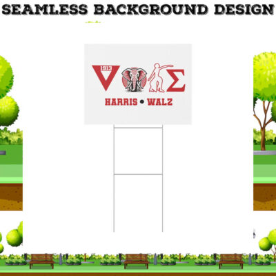 Vote Harris Walz Red And White Yard Sign