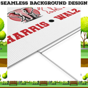 Vote Harris Walz Red And White Yard Sign
