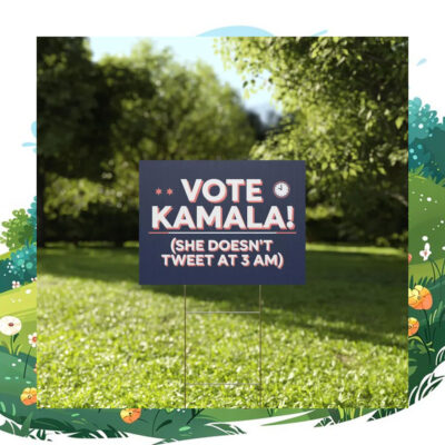 Vote Kamala She Doesn't Tweet At 3 Am Yard Sign